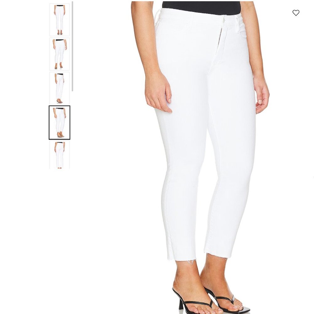 Good American Good Legs Straight White Jeans